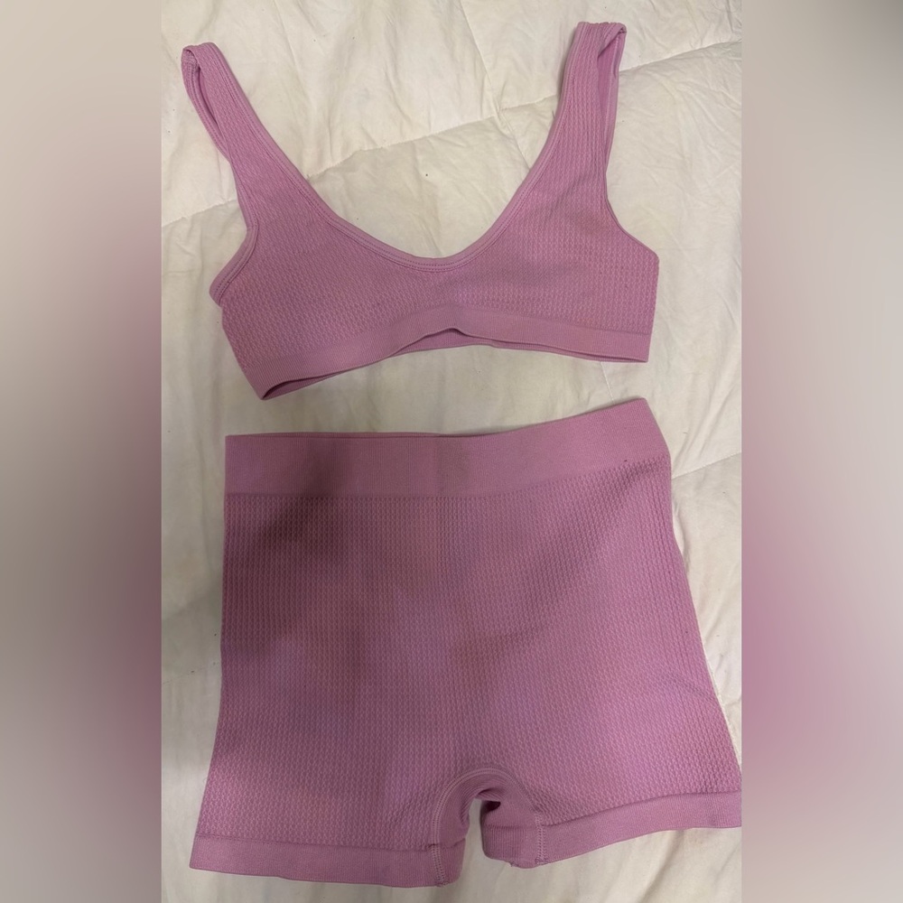 Zara Light Pink Ribbed Set